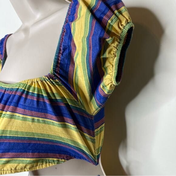 New Lisa Marie Fernandez LEANDRA OFF-THE-SHOULDER STRIPED STRETCH-COTTON BIKINI - Picture 7 of 9